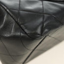 CHANEL Big Matelasse Chain Shoulder Bag Lamb Skin Black Gold CC Auth 186631SAV-17