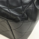 CHANEL Big Matelasse Chain Shoulder Bag Lamb Skin Black Gold CC Auth 186631SAV-18