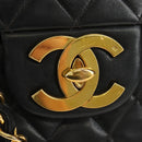 CHANEL Big Matelasse Chain Shoulder Bag Lamb Skin Black Gold CC Auth 186631SAV-19