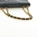 CHANEL Big Matelasse Chain Shoulder Bag Lamb Skin Black Gold CC Auth 186631SAV-7