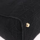 Christian Dior Lady Delight Hand Bag Canvas 2way Black Gold Auth 186632SAM-9