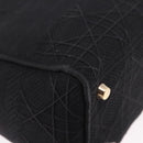 Christian Dior Lady Delight Hand Bag Canvas 2way Black Gold Auth 186632SAM-17