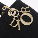 Christian Dior Lady Delight Hand Bag Canvas 2way Black Gold Auth 186632SAM-19