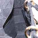 Christian Dior Lady Delight Hand Bag Canvas 2way Black Gold Auth 186632SAM-21