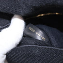 Christian Dior Lady Delight Hand Bag Canvas 2way Black Gold Auth 186632SAM-11