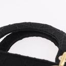 Christian Dior Lady Delight Hand Bag Canvas 2way Black Gold Auth 186632SAM-14