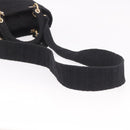 Christian Dior Lady Delight Hand Bag Canvas 2way Black Gold Auth 186632SAM-8