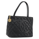 CHANEL Standard Tote Bag Caviar Skin Black Gold CC Auth 186633SAM-1