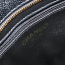 CHANEL Standard Tote Bag Caviar Skin Black Gold CC Auth 186633SAM-19