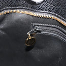 CHANEL Standard Tote Bag Caviar Skin Black Gold CC Auth 186633SAM-22