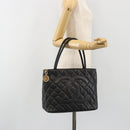 CHANEL Standard Tote Bag Caviar Skin Black Gold CC Auth 186633SAM-24