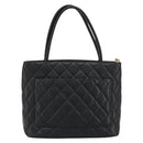 CHANEL Standard Tote Bag Caviar Skin Black Gold CC Auth 186633SAM-2
