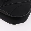 Christian Dior Saddle Shoulder Bag Nylon Black Silver Auth 186635A-16