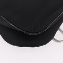 Christian Dior Saddle Shoulder Bag Nylon Black Silver Auth 186635A-17