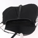 Christian Dior Saddle Shoulder Bag Nylon Black Silver Auth 186635A-20
