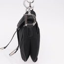 Christian Dior Saddle Shoulder Bag Nylon Black Silver Auth 186635A-3