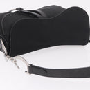 Christian Dior Saddle Shoulder Bag Nylon Black Silver Auth 186635A-6