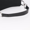 Christian Dior Saddle Shoulder Bag Nylon Black Silver Auth 186635A-7