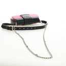 PRADA Sydney Chain Shoulder Bag Leather 2way Black Pink Silver Auth 186637SAM-9