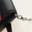 PRADA Sydney Chain Shoulder Bag Leather 2way Black Pink Silver Auth 186637SAM-17