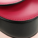 PRADA Sydney Chain Shoulder Bag Leather 2way Black Pink Silver Auth 186637SAM-18