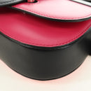 PRADA Sydney Chain Shoulder Bag Leather 2way Black Pink Silver Auth 186637SAM-16