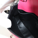 PRADA Sydney Chain Shoulder Bag Leather 2way Black Pink Silver Auth 186637SAM-27