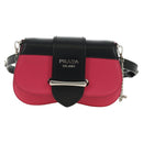 PRADA Sydney Chain Shoulder Bag Leather 2way Black Pink Silver Auth 186637SAM-13