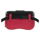 PRADA Sydney Chain Shoulder Bag Leather 2way Black Pink Silver Auth 186637SAM-3