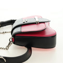 PRADA Sydney Chain Shoulder Bag Leather 2way Black Pink Silver Auth 186637SAM-3
