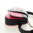 PRADA Sydney Chain Shoulder Bag Leather 2way Black Pink Silver Auth 186637SAM-5