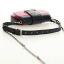 PRADA Sydney Chain Shoulder Bag Leather 2way Black Pink Silver Auth 186637SAM-7
