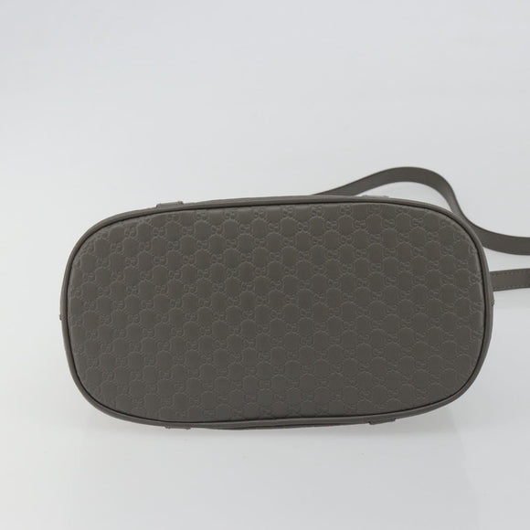 GUCCI Micro GG Canvas Guccissima Bag Leather 2way Gray Gold 449654 Auth 186642V