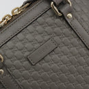 GUCCI Micro GG Canvas Guccissima Bag Leather 2way Gray Gold 449654 Auth 186642V-16