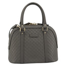 GUCCI Micro GG Canvas Guccissima Bag Leather 2way Gray Gold 449654 Auth 186642V-2