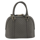 GUCCI Micro GG Canvas Guccissima Bag Leather 2way Gray Gold 449654 Auth 186642V-3