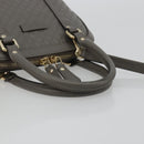 GUCCI Micro GG Canvas Guccissima Bag Leather 2way Gray Gold 449654 Auth 186642V-7