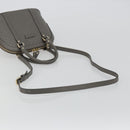 GUCCI Micro GG Canvas Guccissima Bag Leather 2way Gray Gold 449654 Auth 186642V-9