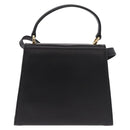 Salvatore Ferragamo Vala Ribbon Hand Bag Leather 2way Black Gold Auth 186645A-3