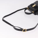 Salvatore Ferragamo Vala Ribbon Hand Bag Leather 2way Black Gold Auth 186645A-9