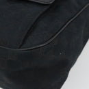 GUCCI GG Canvas Abbey Shoulder Bag Black Silver Silver 153025 Auth 186646SAV-8