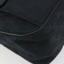 GUCCI GG Canvas Abbey Shoulder Bag Black Silver Silver 153025 Auth 186646SAV-15
