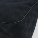 GUCCI GG Canvas Abbey Shoulder Bag Black Silver Silver 153025 Auth 186646SAV-16
