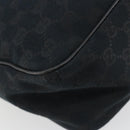 GUCCI GG Canvas Abbey Shoulder Bag Black Silver Silver 153025 Auth 186646SAV-17