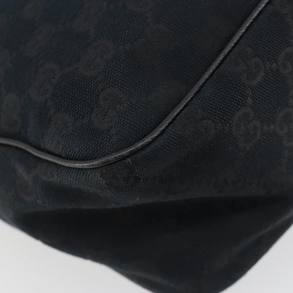 GUCCI GG Canvas Abbey Shoulder Bag Black Silver Silver 153025 Auth 186646SAV
