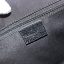 GUCCI GG Canvas Abbey Shoulder Bag Black Silver Silver 153025 Auth 186646SAV-19