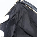 GUCCI GG Canvas Abbey Shoulder Bag Black Silver Silver 153025 Auth 186646SAV-21