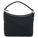 GUCCI GG Canvas Abbey Shoulder Bag Black Silver Silver 153025 Auth 186646SAV-2