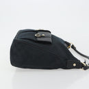 GUCCI GG Canvas Abbey Shoulder Bag Black Silver Silver 153025 Auth 186646SAV-3