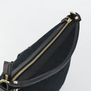 GUCCI GG Canvas Abbey Shoulder Bag Black Silver Silver 153025 Auth 186646SAV-6